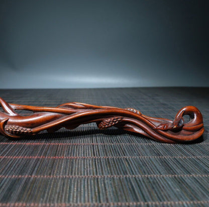 Collection Chinese Vintage Boxwood Carving Exquisite Ruyi Statue