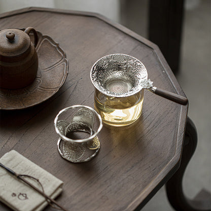 Hammer Pattern Lotus Tea Strainer Group Tea Filter Base Tea Partition