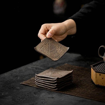 Ceramic Leaf Tea Coaster|Coffee Coaster|Tea Ceremony Accessories