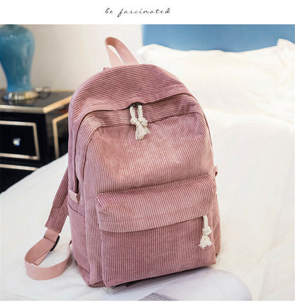 Lady Campus Student Rucksack Girl's Velour Backpack Schoolbag Knapsack Backpacks