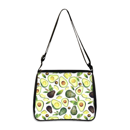 Cute Avocado Lemon Print Shoulder Bags Handbag Clutch Lipstick Purse Storage Bag