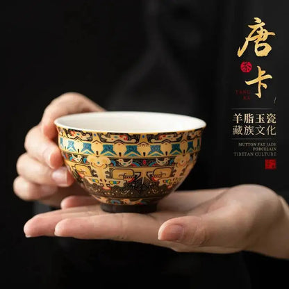 Porcelain Ceramic Tea Cup Tasting Cup White Porcelain Master Cup Kung Fu Tea Set