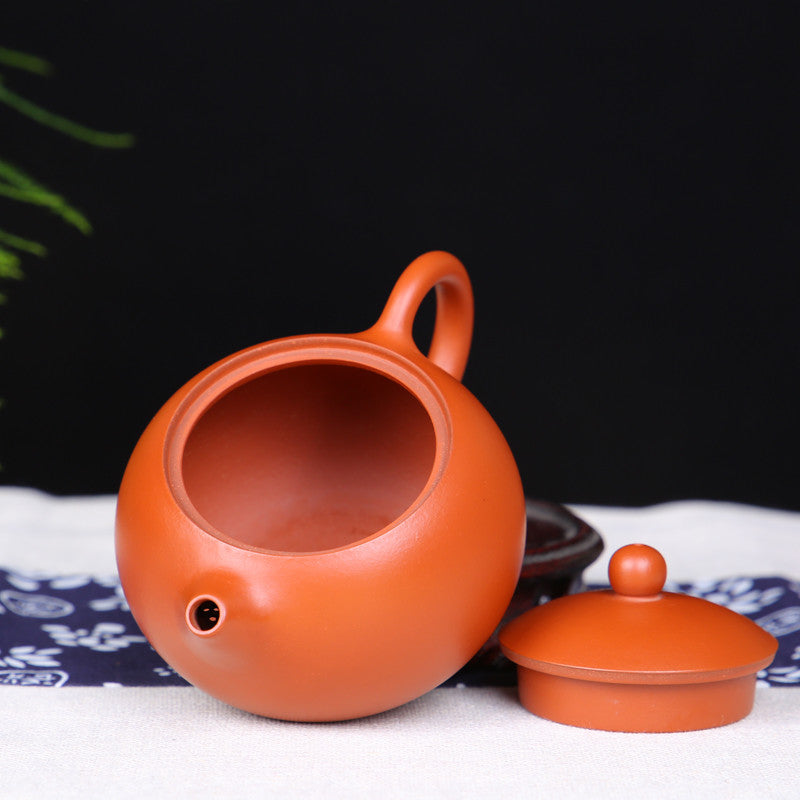 Authentic Yixing Zisha Tea Pot Ball Shaped Infuser Holes Marked Xishi Pot 5oz