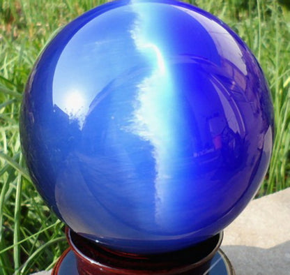 Beautiful ASIAN QUARTZ CAT EYE CRYSTAL HEALING BALL SPHERE 40-100MM
