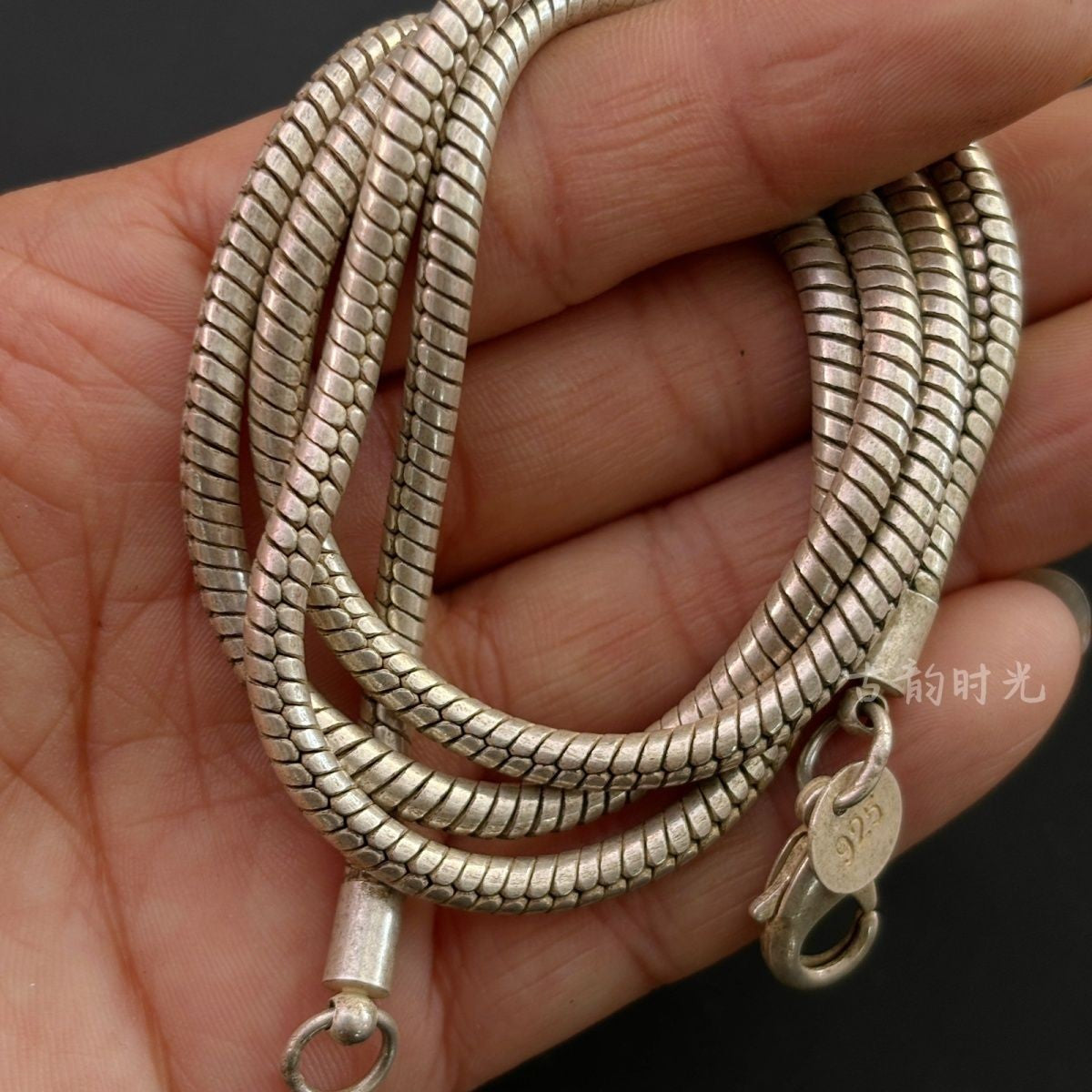 Men’s Fine Copper Silver-Plated Necklace Versatile Length 60cm Approx