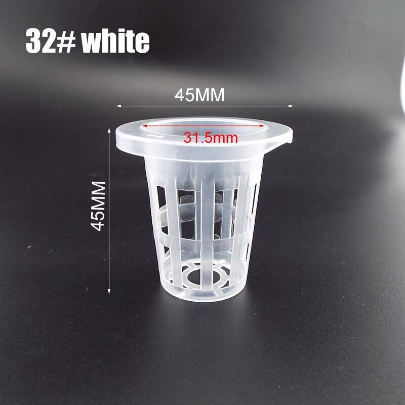 50Pcs Mesh Pot Net Cup Basket Hydroponic Nursery Aeroponic Plant Grow Clone Kit