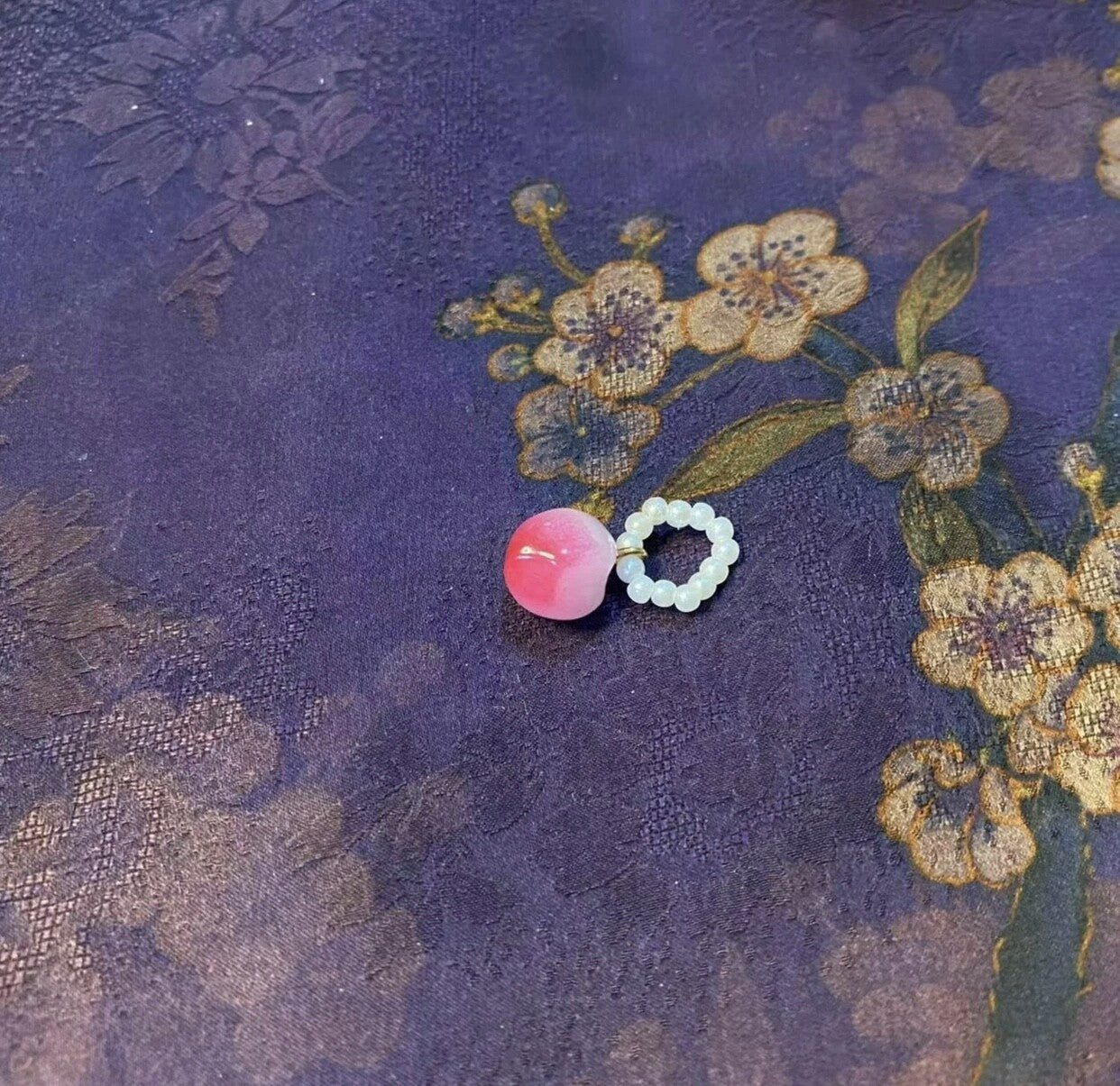 Bead String For Tea Pot Handmade Knitted Decoration Peach Design Lid Connect New