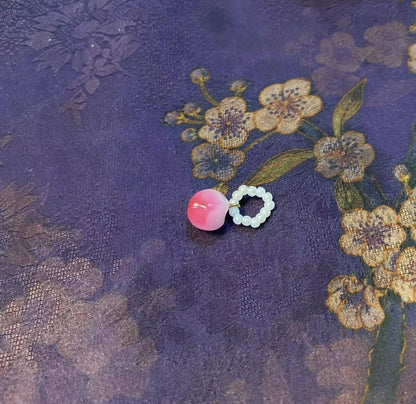 Bead String For Tea Pot Handmade Knitted Decoration Peach Design Lid Connect New