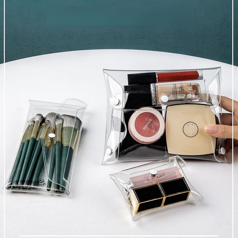 Makeup Bag Clear Organizer Cosmetic Storage Bag Traveling Brush Case Transparent
