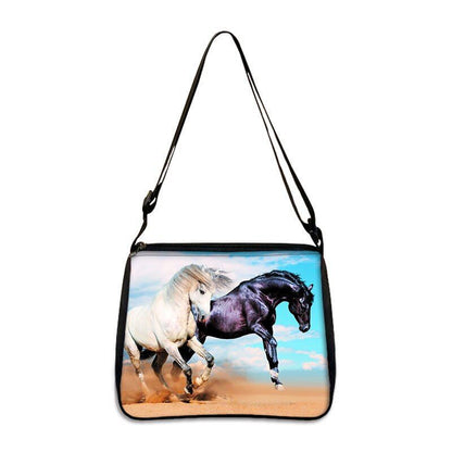 Horse Print Handbag Canvas Shoulder Bag Messenger Bags Travel Crossbody Nylon