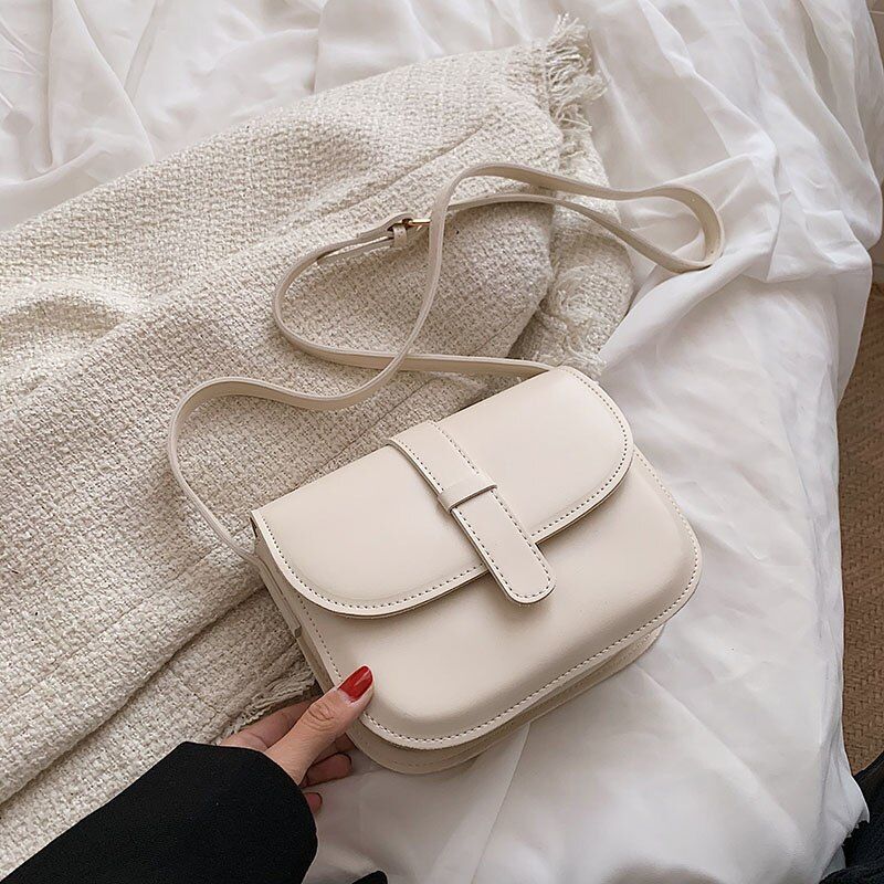 Women Saddle Bag Green Synthetic Leather Crossbody Shoulder Bag Handbags Purses