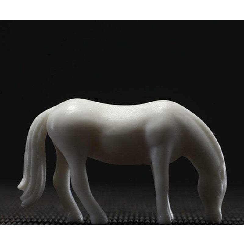 2.3" Chinese White Porcelain Ceramics 12 Zodiac Horse Figurine Statue Statues