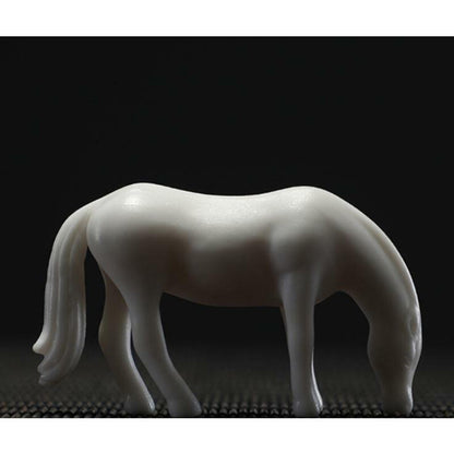 2.3" Chinese White Porcelain Ceramics 12 Zodiac Horse Figurine Statue Statues