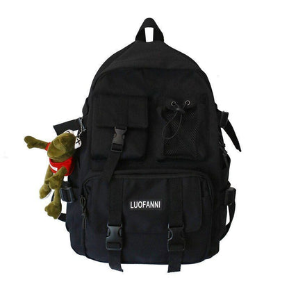 Multiple Pocket Waterproof Nylon Backpack Insert Buckle Schoolbag Book Bags 1 PC