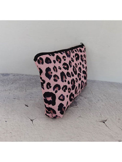Leopard Printed Cosmetics Organizer Bag Storage Waterproof Makeup Purse Travel
