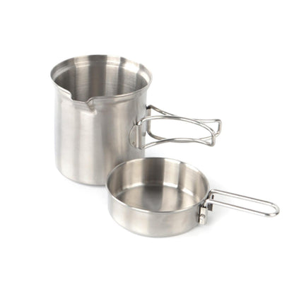 Portable 304 Stainless Steel Camping Cookware Set Hiking Tool Accessories B