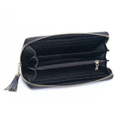 Genuine Leather Wallets Large Clutch Hand Bag Real Cowhide Purse Handle 19*10CM