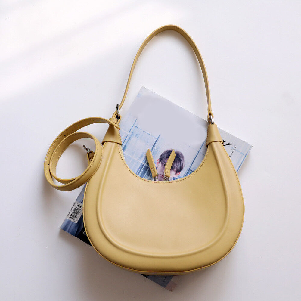 Convertible Real Leather Hobo Shoulder Bag Tote Purse Saddle Fashion Crossbody