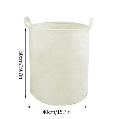 Laundry Basket Folding Dirty Clothes Organizers Storage Bag 50x40cm Cotton Linen