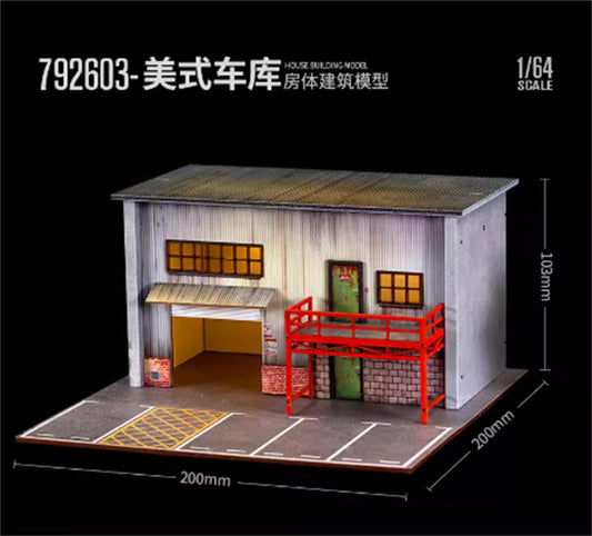 1:64 Scale Initial D Garage House Building Set Model Toy