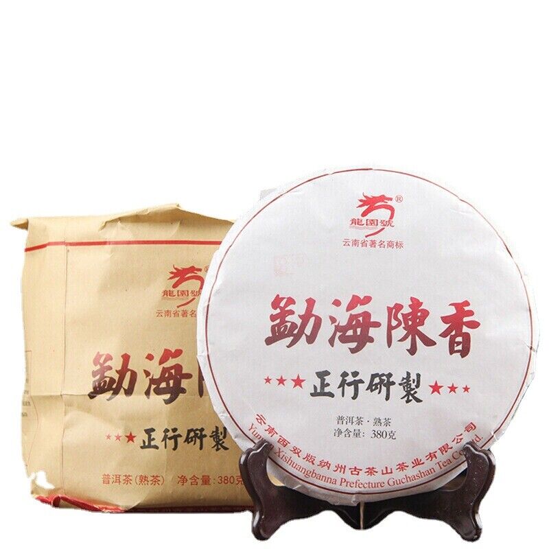 Pu'er Tea Cake Chinese Cooked Pu-erh Black Tea Natural 380g Menghai -