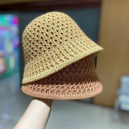 Women Ladies Summer Sun Beach Straw Hat Floppy Wide Brim Foldable Cap Bucket Hat