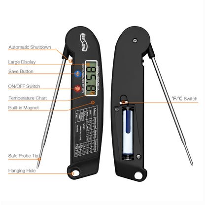 Instant Read Digital Meat Thermometer BBQ Grill Smoker For Kitchen Food Cooking