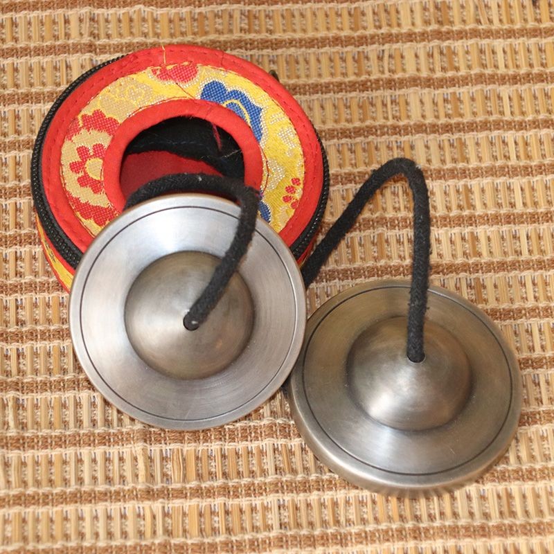 3.2" Tingsha Bell with Maroon Case, Cleansing, Sound Healing, Meditation Bell