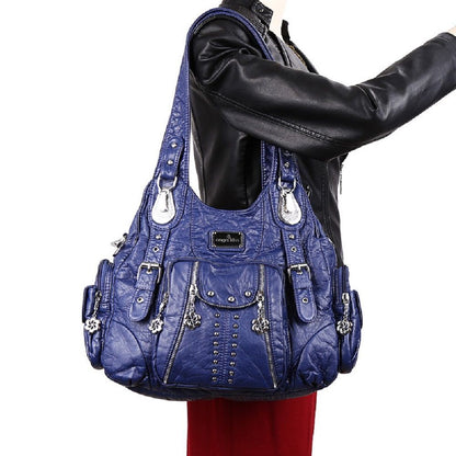 Handbags Shoulder Bags Synthetic Leather Satchel Purse Traveling Bag Polyester