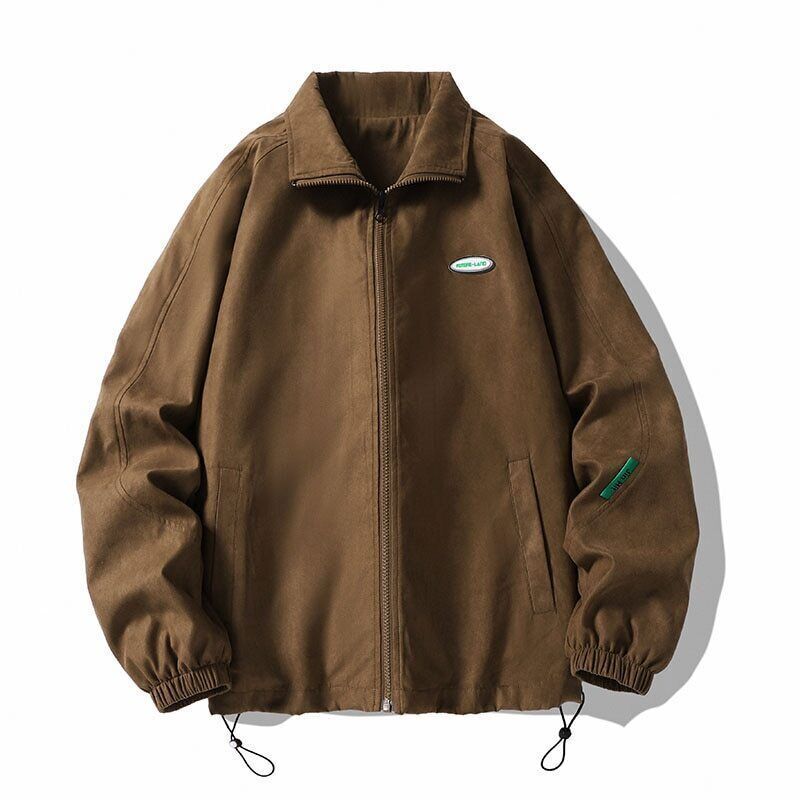 Autumn Oversize Bomber Jacket Men Baggy Coat Zip Up Outerwear Clothing Tops