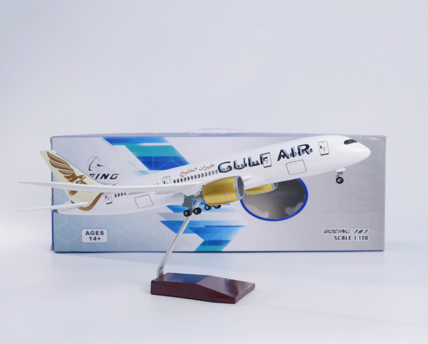 1:130 43CM GULF AIR BOEING 787 Passenger Plane Landing Gear Resin Aircraft Model