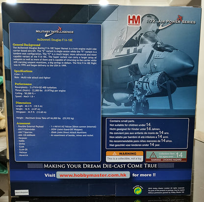 1:72 HM F/A-18E Super Hornet VFA-143 "Pukin Dogs", 2009 Fighter Diecast Model