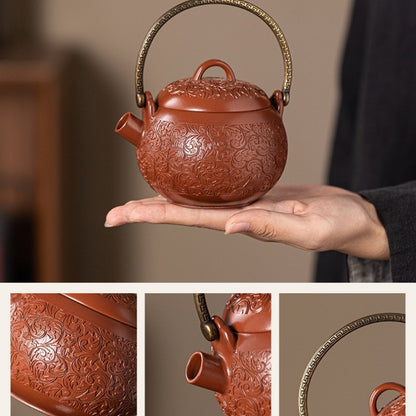 Antique Style Pottery Tea Pot High-arched Handle Teapot Ceramic Pot 200ml China