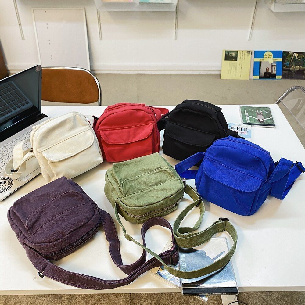 Canvas Messenger Bag Women Nylon Crossbody Bag Mini Handbags Summer Shoulder Bag