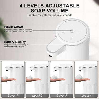 Automatic Foaming Soap Dispenser 12.2oz/360ml Rechargeable Hand Soap Dispenser