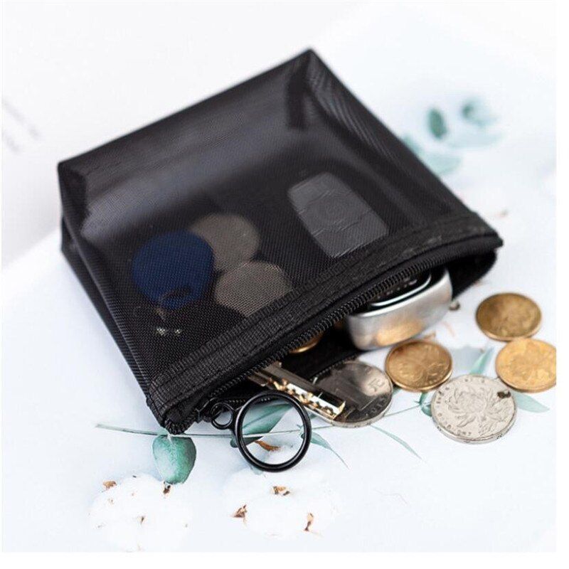 Black Cosmetic Bag Transparent Traveling Organizer Fashion Toiletry Makeup Pouch