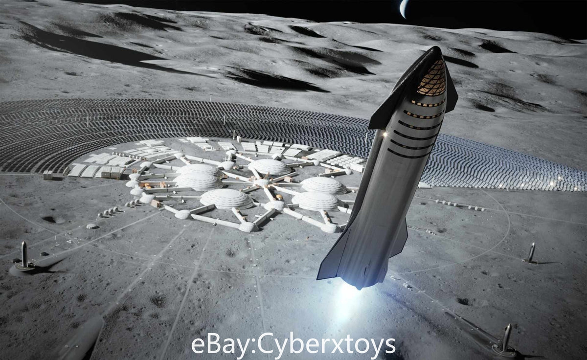 1/144 Scale SpaceX Starship Falcon Heavy Dragon Space Model 36cm