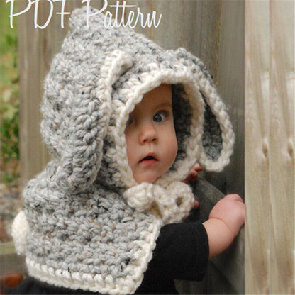 Cute Animals Style Girls Hats Scarf Set Winter Kids Knitting Hat Neckerchief