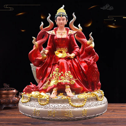 Resin Nine Tailed Fox Fairy Buddha Statues FengShui Accessories Home Decoration