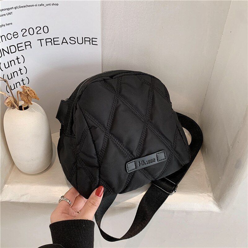 Nylon Black Handbag Essential Portable Everyday Crossbody Purse 24.5*19*12.5 CM
