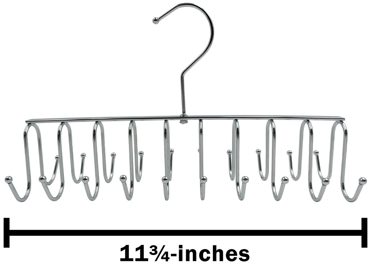 2 Pack 20-Hook Chrome Closet Hangers for Belts, Ties, Bras, Scarves