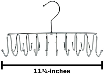 2 Pack 20-Hook Chrome Closet Hangers for Belts, Ties, Bras, Scarves