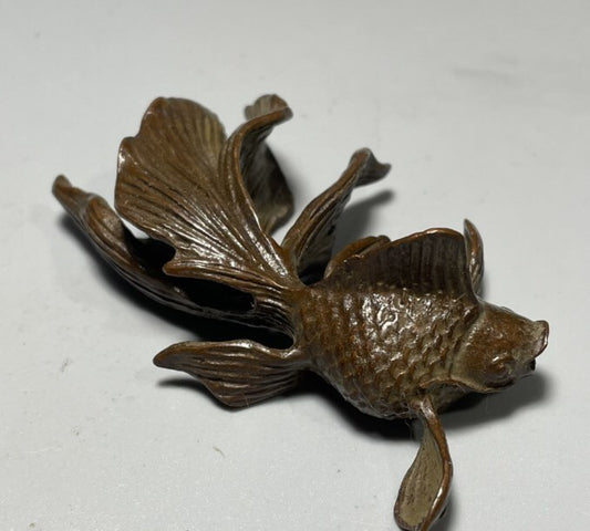 Asian Craft Fish Mascot Zhaocai Tea Pet Pen Holder Decorative Ornaments statue