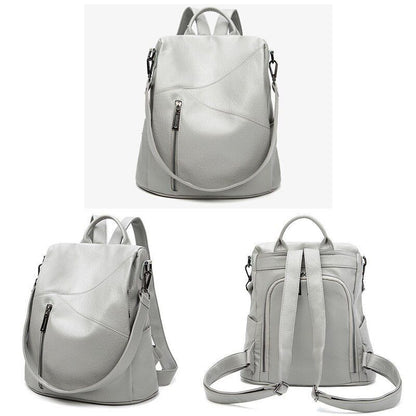 Backpack Soft Leather Large Bag Traveling Laptop Bags Polyester Hasp Zipper 1 PC