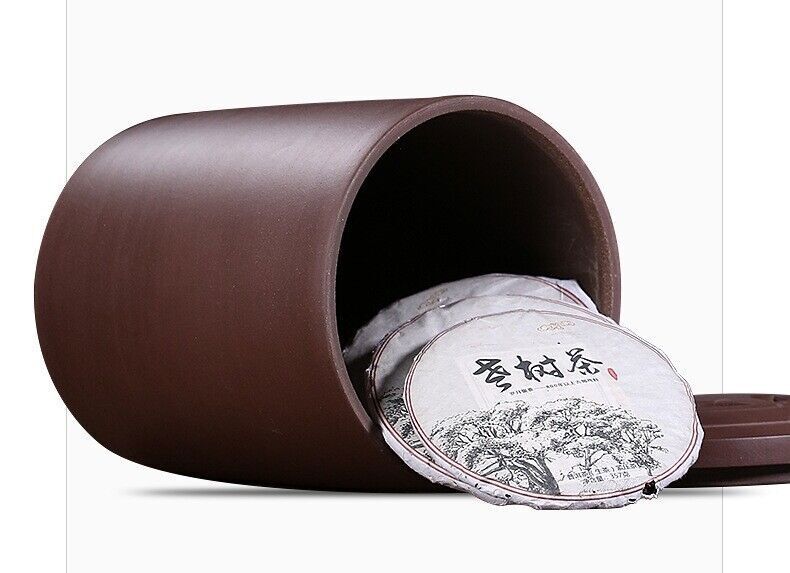 Large Tea Canister With Lid Weighted True Yixing Zisha Caddy For Pu'er Tea Cake