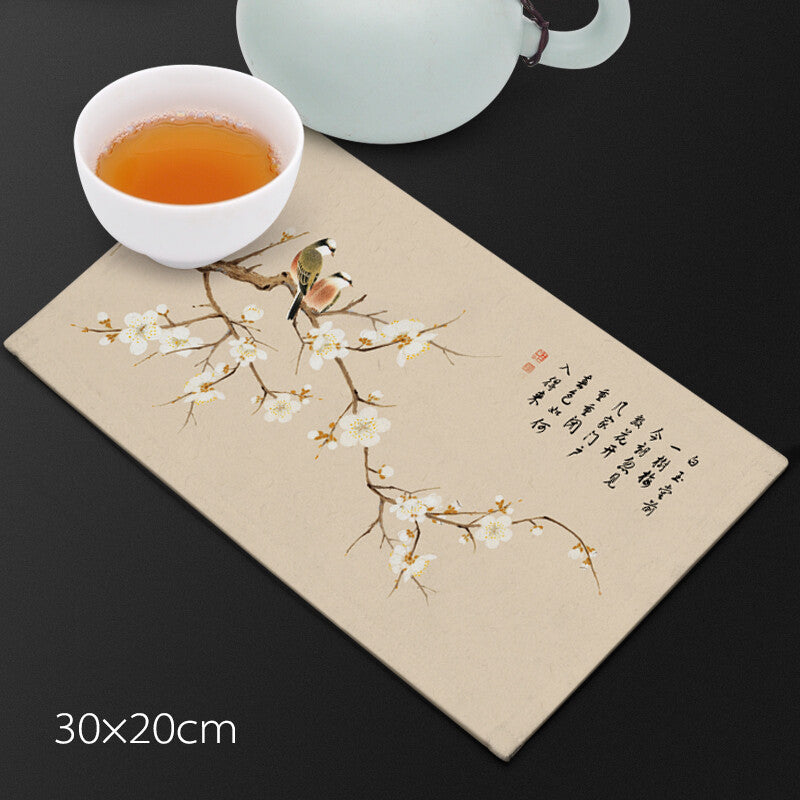 Velvet Fiber Tea Towel Water Absorbent Towel For Tea Set Pot Zen Style Lotus New