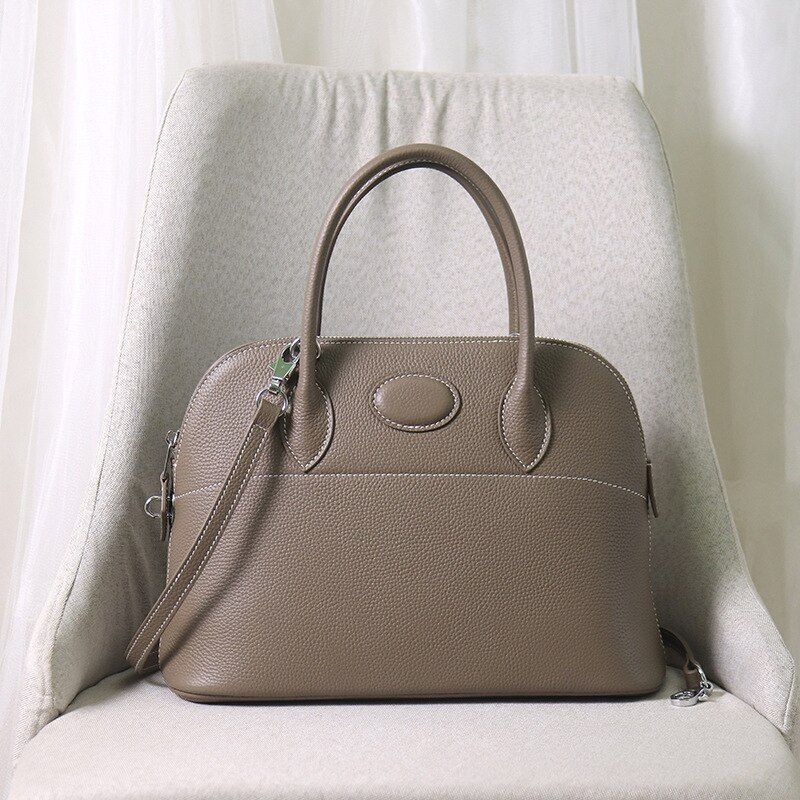 Shell Handbag Cowhide Bag Genuine Leather Crossbody Shoulder Bag S/M/L 18*7*13CM