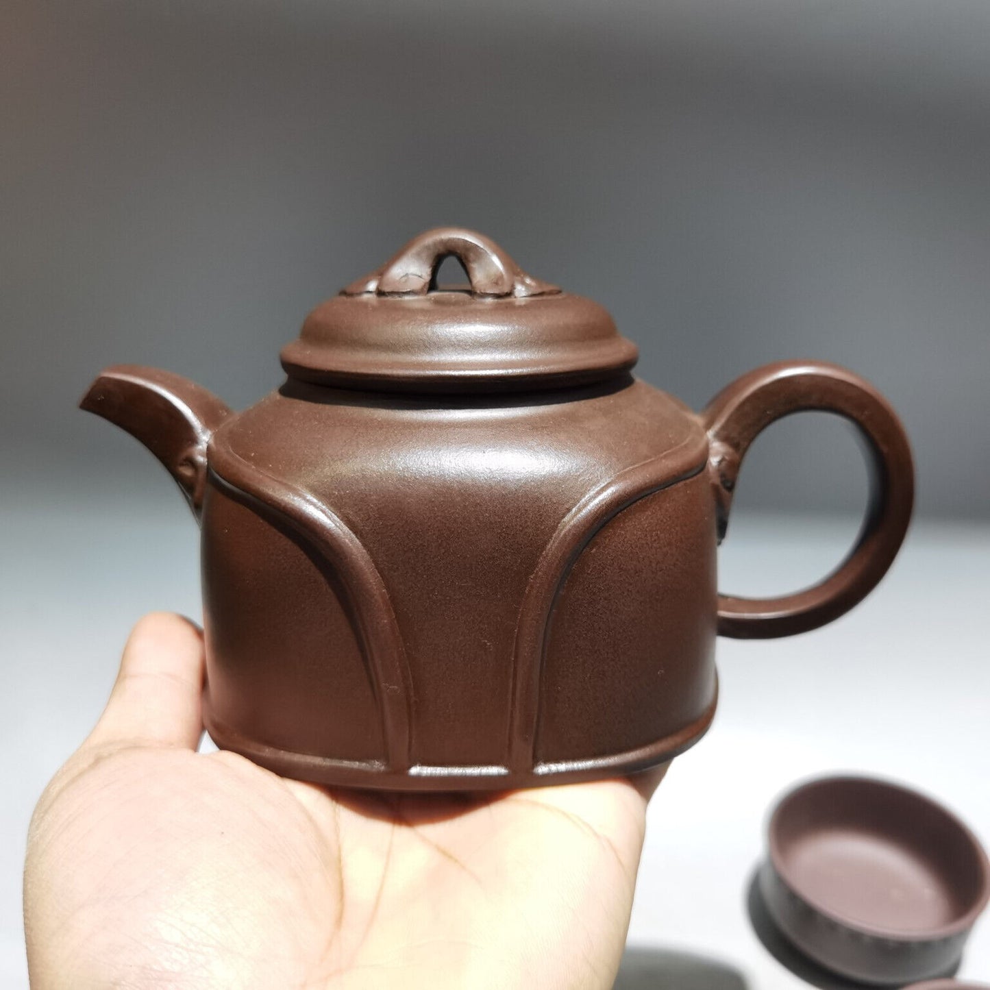 Chinese Yixing Zisha Clay Handmade Exquisite Teapot（混方如意套壶 低款：毛国强）