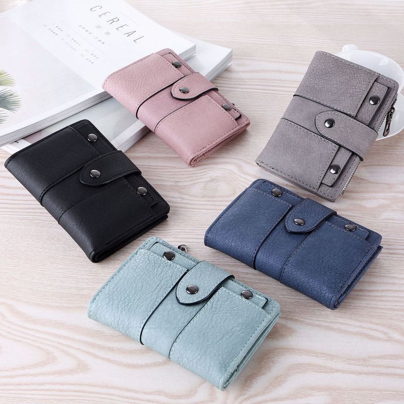Wallet Simple Retro Rivets Short Wallet Coin Purse Card Holders Handbag Vintage