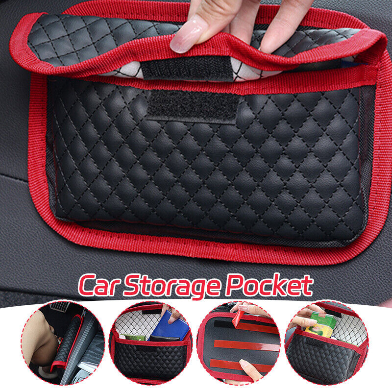 Car Storage Bag PU Leather Pocket Multi-use Seat Organizer Phone Pouch Bags